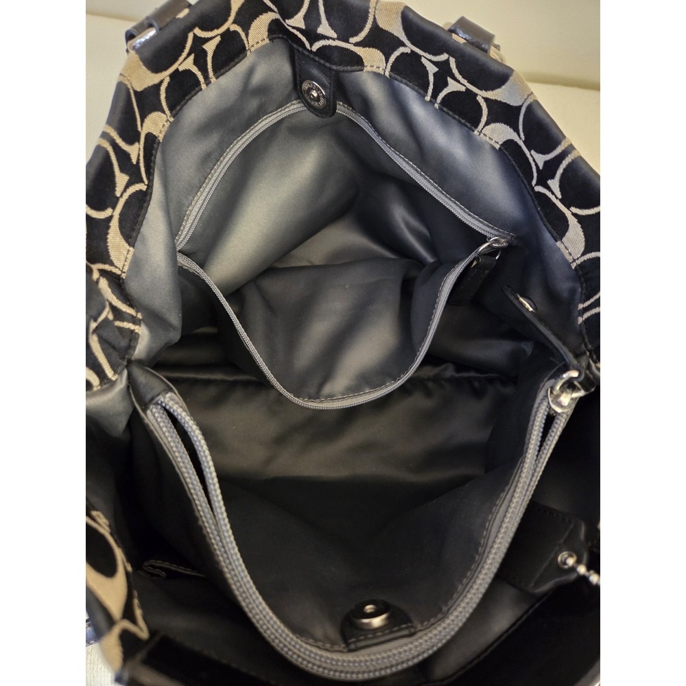 COACH VINTAGE Ashley Carryall Sateen Pleated Signature Bag - Black F15510 - Picture 5 of 9